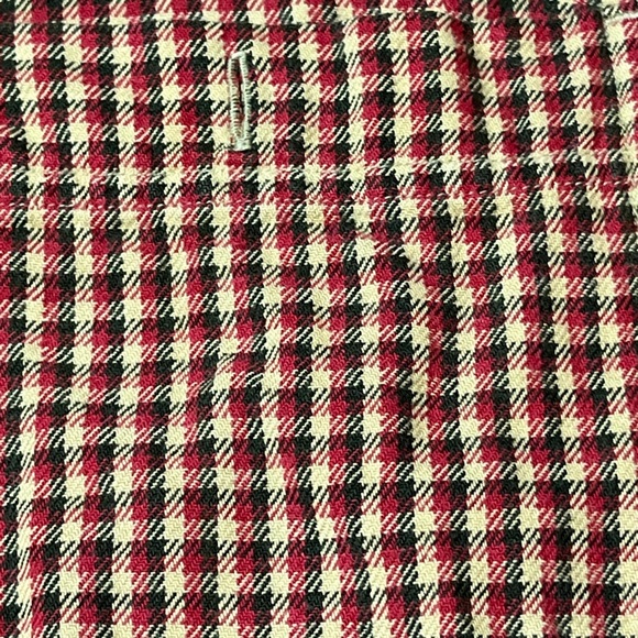 Y2K Abercrombie & Fitch men XL Red Tan checkered Shirt Long Sleeve Pocket Cotton - Picture 5 of 16